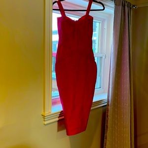 Hot pink bandage dress. Never worn. Size small
